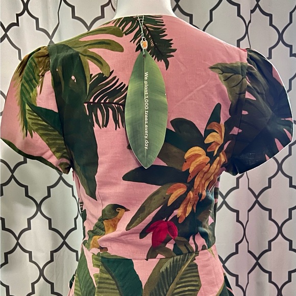 Gorgeous FARM Rio Mini Dress- Pink Cocoa Forest-        Sz. S- NWT - Picture 6 of 16